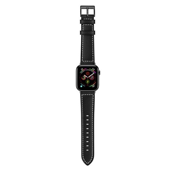 Klassiskt Läderarmband Apple Watch 42/44/45/49 mm Svart