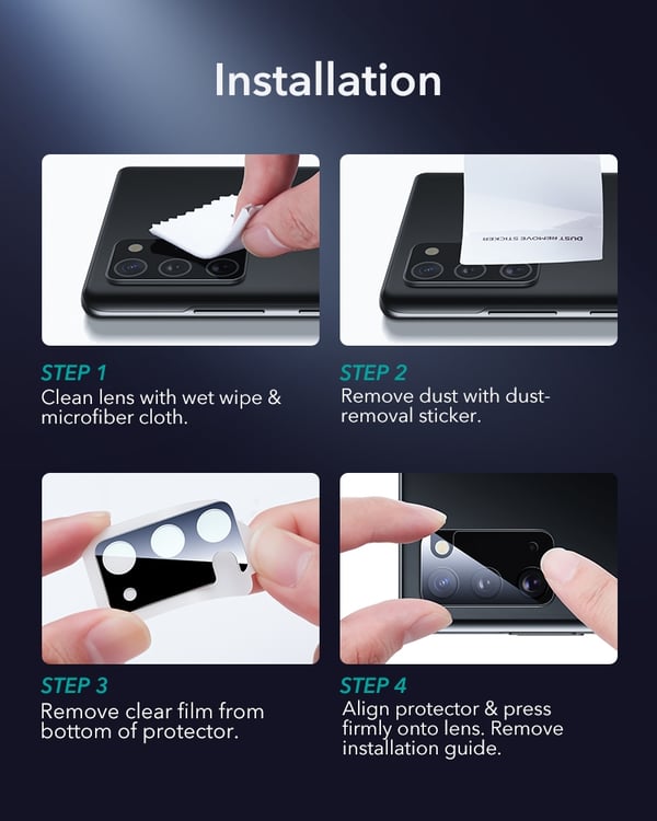 ESR Heltäckande Linsskydd Galaxy Note 20 2 Pack