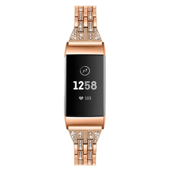 Dual Rows Bracelet Fitbit Charge 3/4 Rose Guld