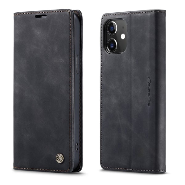 CaseMe Slim Plånboksfodral iPhone 12 Mini Svart