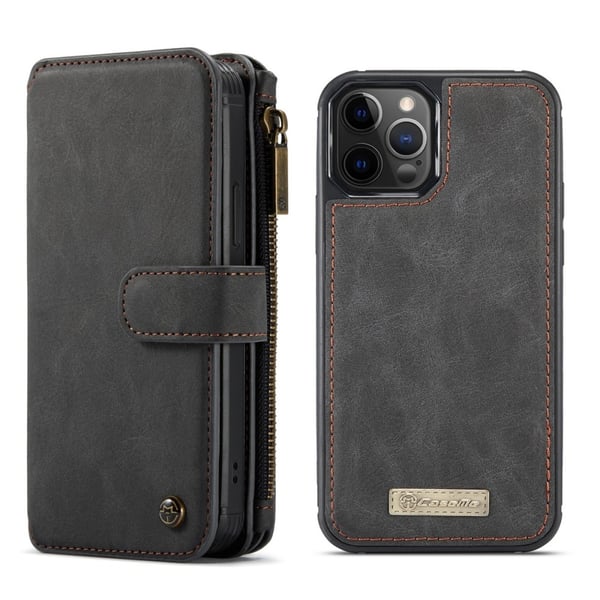 CaseMe Plånboksfodral Multi-Slot iPhone 12 Pro Max Svart