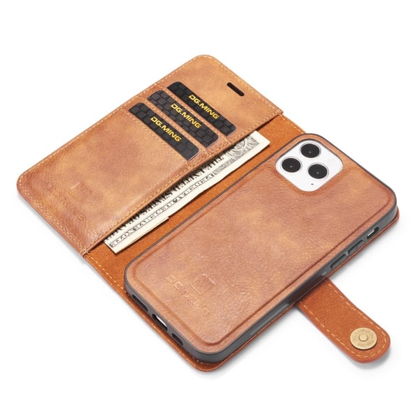 DG.MING 2-in-1 Magnet Wallet iPhone 12 Pro Max Brown