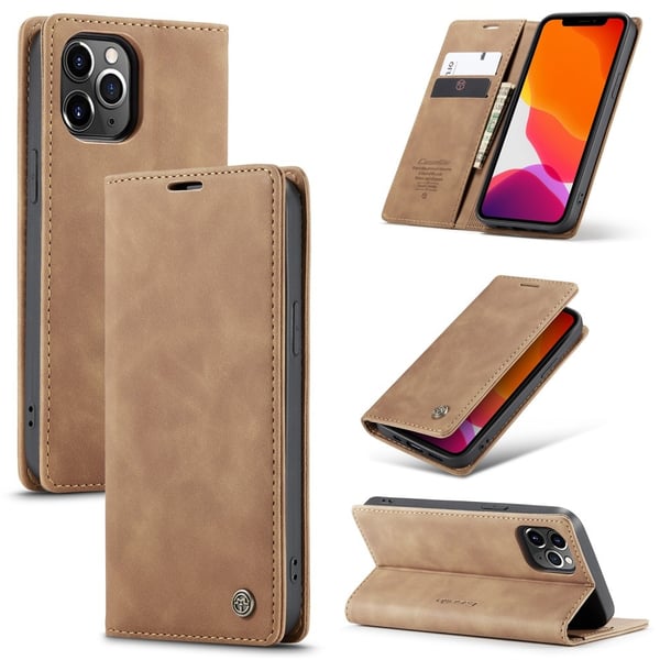 CaseMe Slim Plånboksfodral iPhone 12 Pro Max Brun