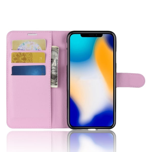 Mobilfodral Läder iPhone XS Max Rosa