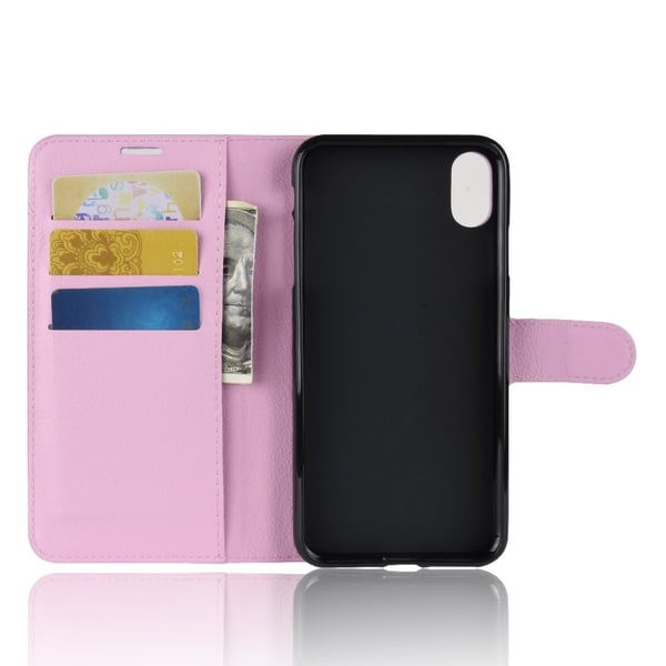 Mobilfodral Läder iPhone XS Max Rosa