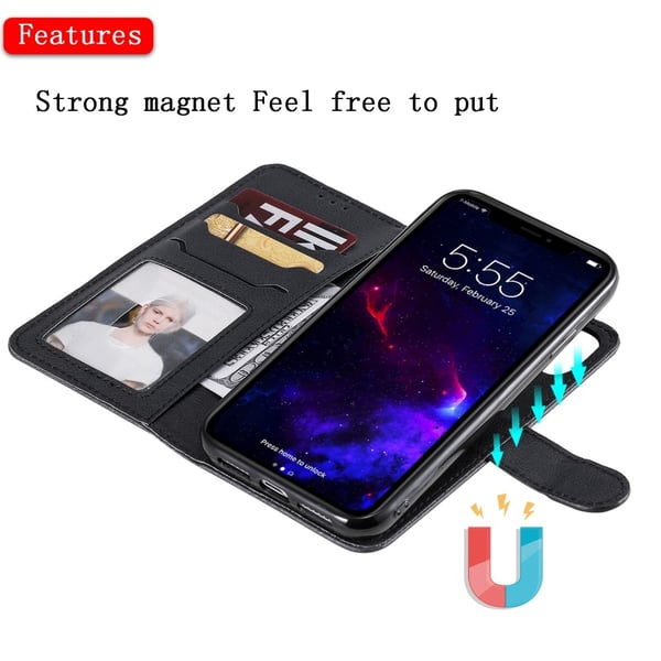 Magnet Leather Wallet iPhone 11 Svart