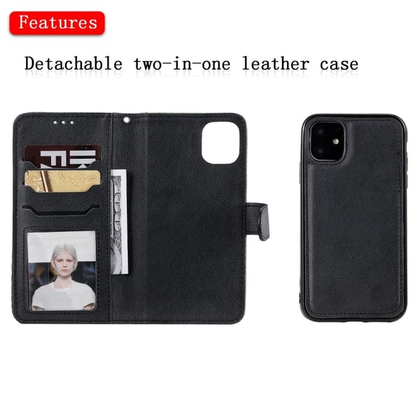 Magnet Leather Wallet iPhone 11 Svart