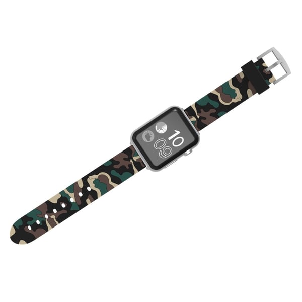 Silikonarmband Apple Watch 42/44/45 mm Kamouflage Grön