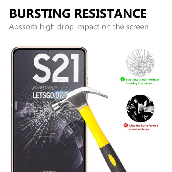 Heltäckande Härdat Glas Skärmskydd Samsung Galaxy S21 Svart