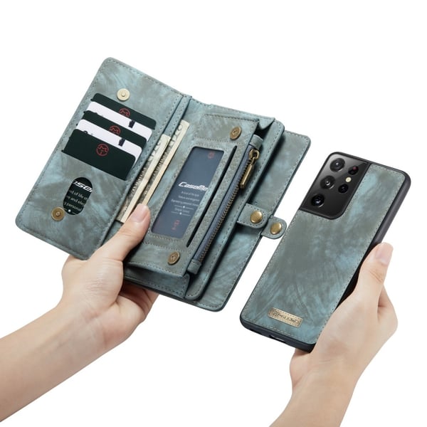 CaseMe Plånboksfodral Multi-Slot Samsung Galaxy S21 Ultra Blå
