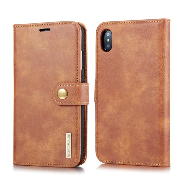DG.MING 2-in-1 Magnet Wallet iPhone X/XS Brown