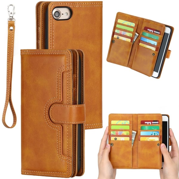 Plånboksfodral Läder Multi-Slot iPhone 7/8/SE Cognac