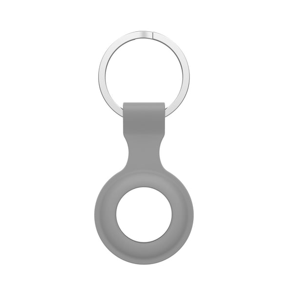 Silikonskal Apple AirTag Med Nyckelring Grå