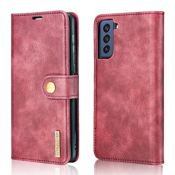 DG.MING 2-in-1 Magnet Wallet Samsung Galaxy S21 FE Red