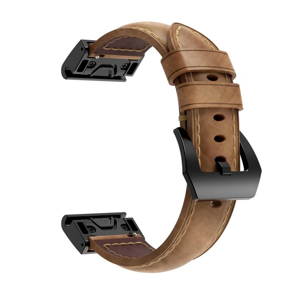 Äkta Läderarmband Garmin Fenix 5/5 Plus/6/6 Pro Brun