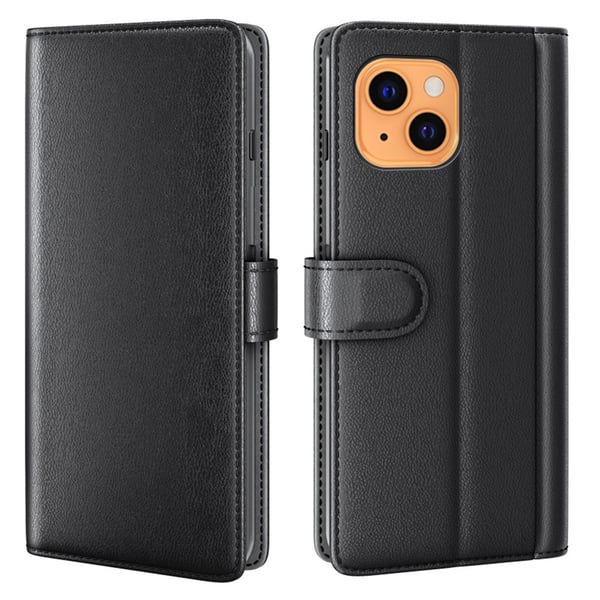 Äkta Läderfodral iPhone 13 Mini Svart