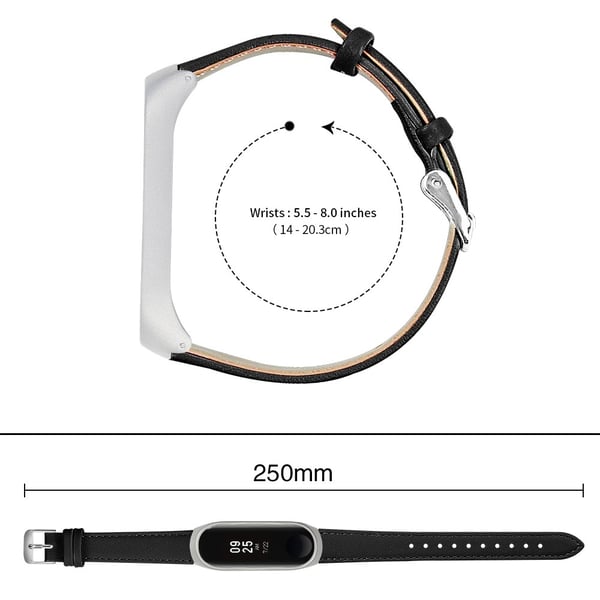 Äkta Läderarmband Xiaomi Mi Band 5/6 Svart