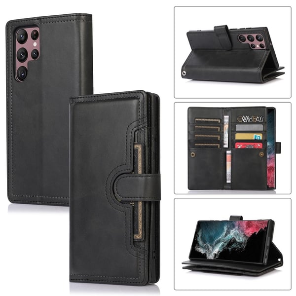 Plånboksfodral Multi-Slot Samsung Galaxy S22 Ultra Svart