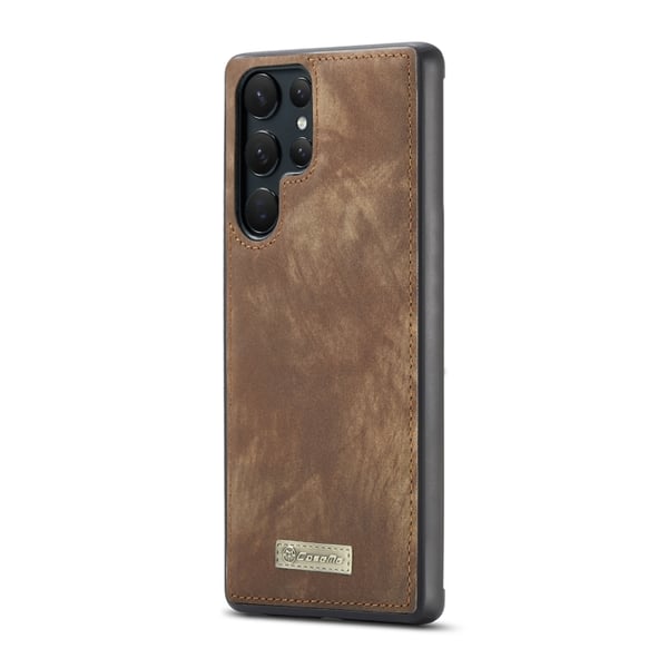 CaseMe Multi-Slot 2 i 1 Plånboksfodral Galaxy S22 Ultra Brun