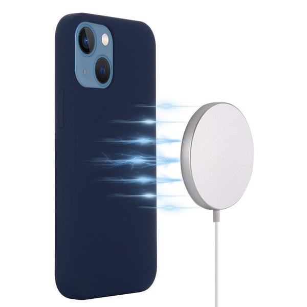 MagSafe Silikonskal iPhone 14 Plus Mörkblå