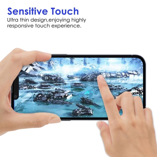 Heltäckande Härdat Glas Skärmskydd iPhone 14 Pro Max Svart