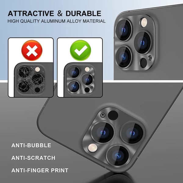 Hat Prince Aluminium Kameraskydd iPhone 14 Pro/iPhone 14 Pro Max Silver