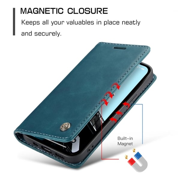 CaseMe Slim Plånboksfodral iPhone 14 Pro Blå