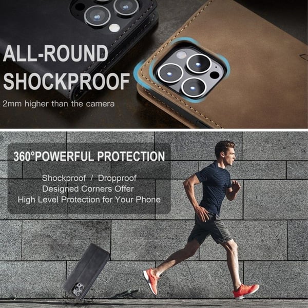 CaseMe Slim Plånboksfodral iPhone 14 Pro Svart