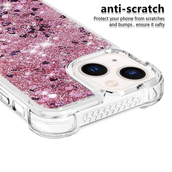 Glitter Bling TPU Skal iPhone 14 Plus Roséguld