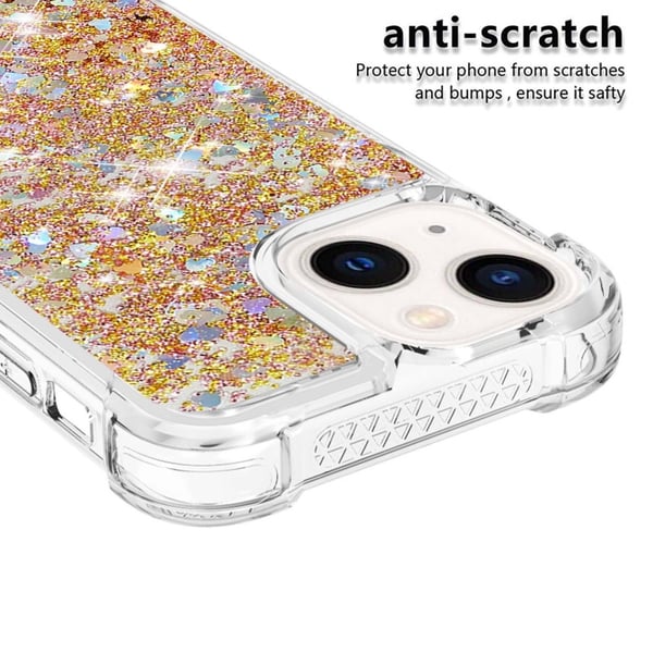 Glitter Bling TPU Skal iPhone 14 Plus Guld