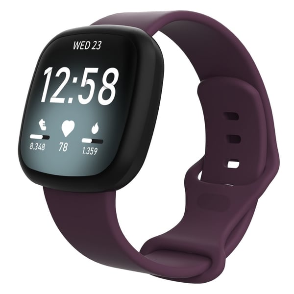 Silikonarmband Fitbit Versa 4/Sense 2 Mörklila