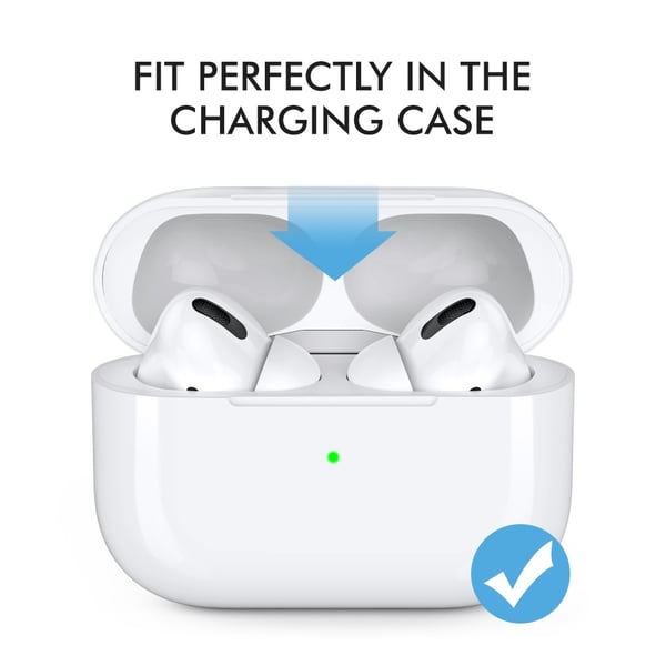 Ahastyle 1 Par AirPods Pro 2 Pluppar i Silikon Vit Small