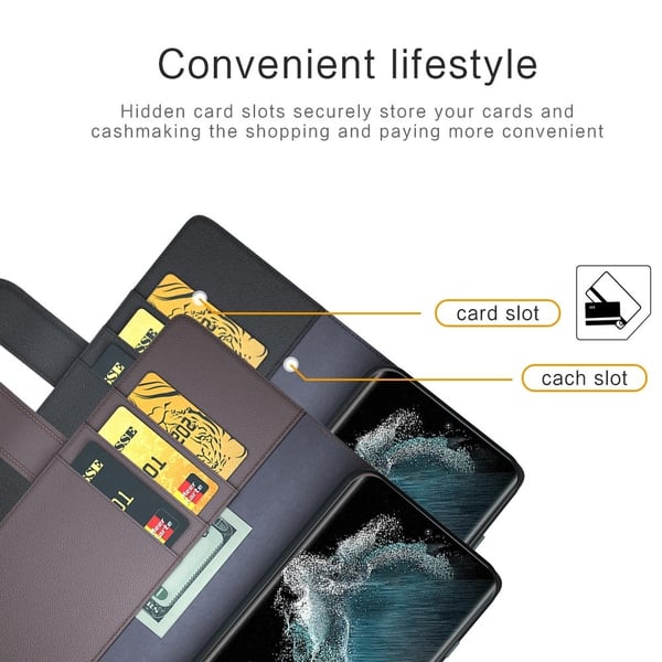 Äkta Läderfodral Samsung Galaxy S23 Ultra Svart