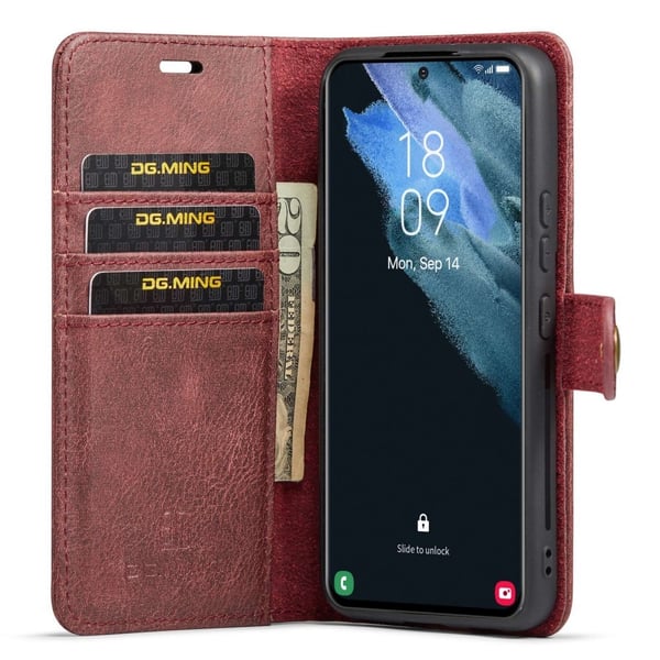 DG.MING 2-in-1 Magnet Wallet Samsung Galaxy S23 Red