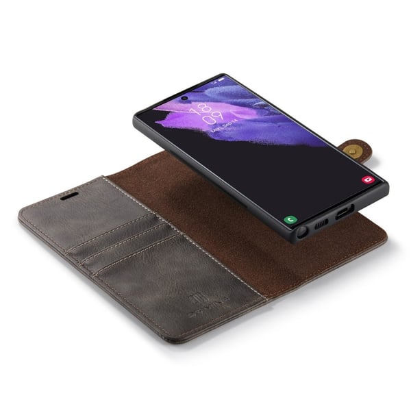 DG.MING 2-i-1 Magnetiskt Plånboksfodral Samsung Galaxy S23 Ultra Brun