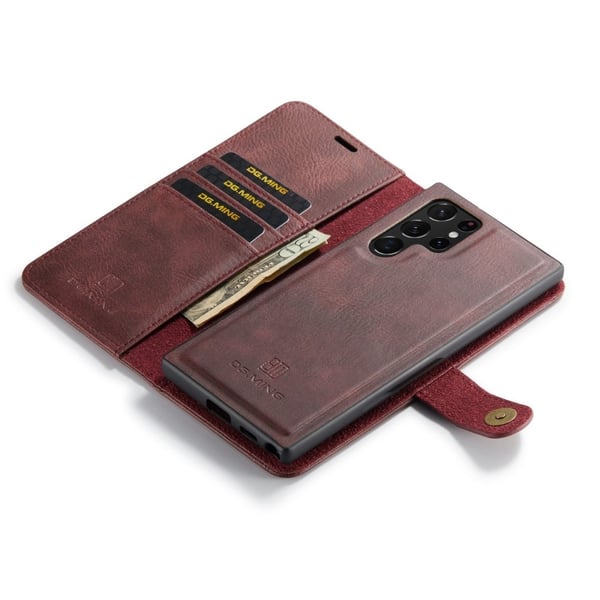 DG.MING 2-in-1 Magnet Wallet Samsung Galaxy S23 Ultra Red