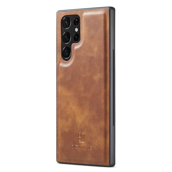 DG.MING 2-i-1 Magnetiskt Plånboksfodral Samsung Galaxy S23 Ultra Cognac