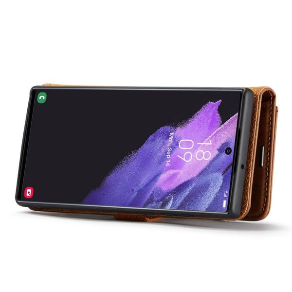 DG.MING 2-i-1 Magnetiskt Plånboksfodral Samsung Galaxy S23 Ultra Cognac
