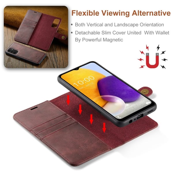 DG.MING 2-i-1 Magnetiskt Plånboksfodral Samsung Galaxy A13 Röd