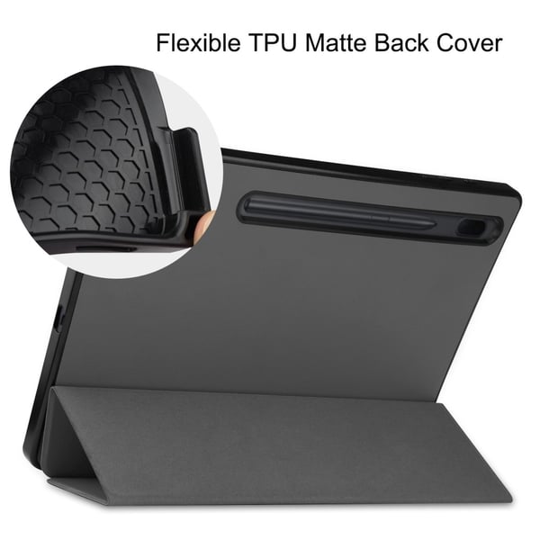 Fodral Tri-Fold Galaxy Tab S7 Plus/S8 Plus 12.4 Med S Pen-hållare Grå