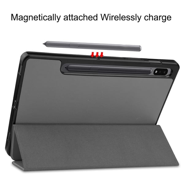 Fodral Tri-Fold Galaxy Tab S7/S8 Med S Pen-hållare Grå