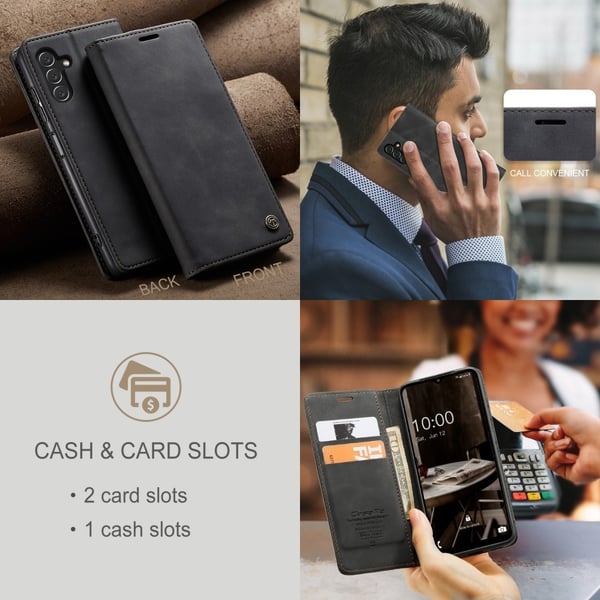 CaseMe Slim Plånboksfodral Samsung Galaxy A34 Svart