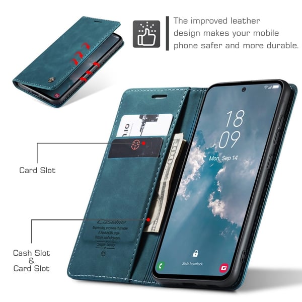 CaseMe Slim Plånboksfodral Samsung Galaxy A54 Blå