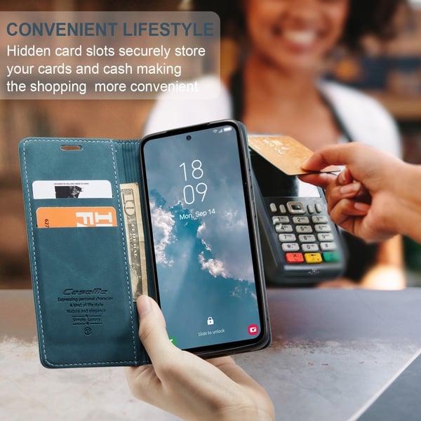 CaseMe Slim Plånboksfodral Samsung Galaxy A54 Blå