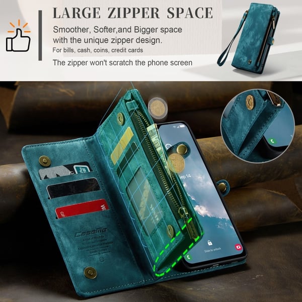 CaseMe Multi-Slot 2 i 1 Plånboksfodral Galaxy A54 Blå