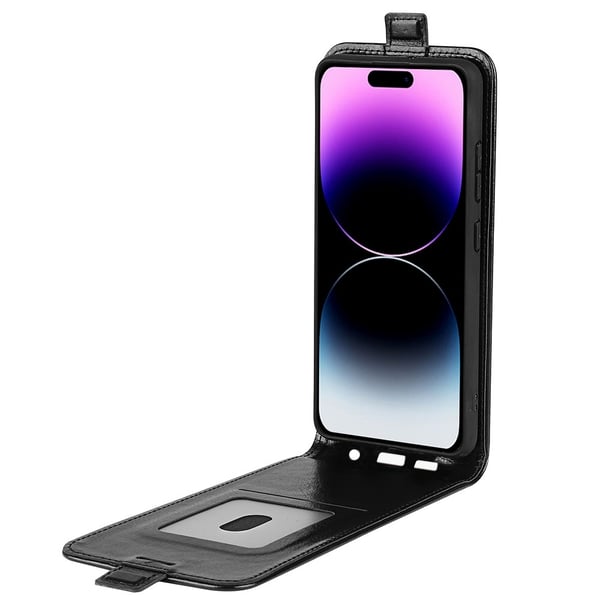 Flip Läderfodral iPhone 15 Pro Max Svart