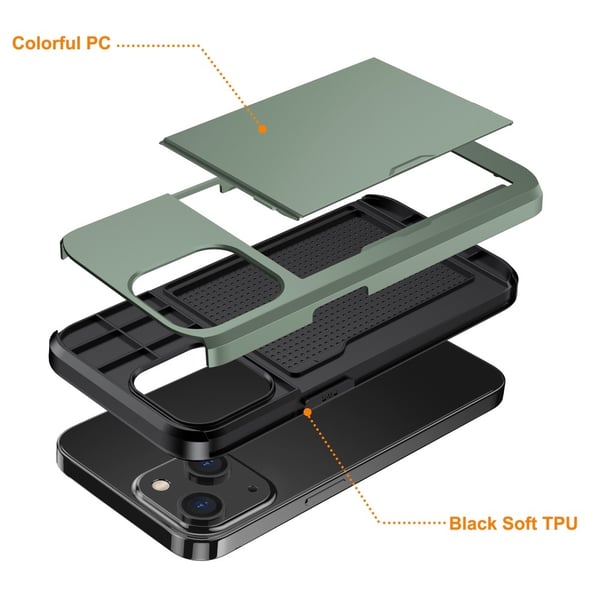 Skal Kortfack iPhone 15 Plus Grön