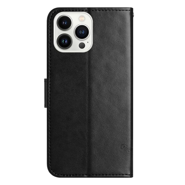 Läderfodral Fjärilar iPhone 15 Pro Svart