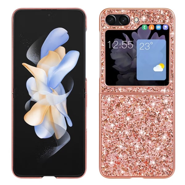 Glitterskal Samsung Galaxy Z Flip 5 Roséguld
