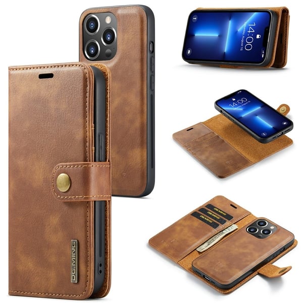 DG.MING 2-i-1 Magnetiskt Plånboksfodral iPhone 15 Pro Max Cognac DG.MING 2-i-1 Magnetiskt Plånboksfodral iPhone 15 Pro Max Cognac